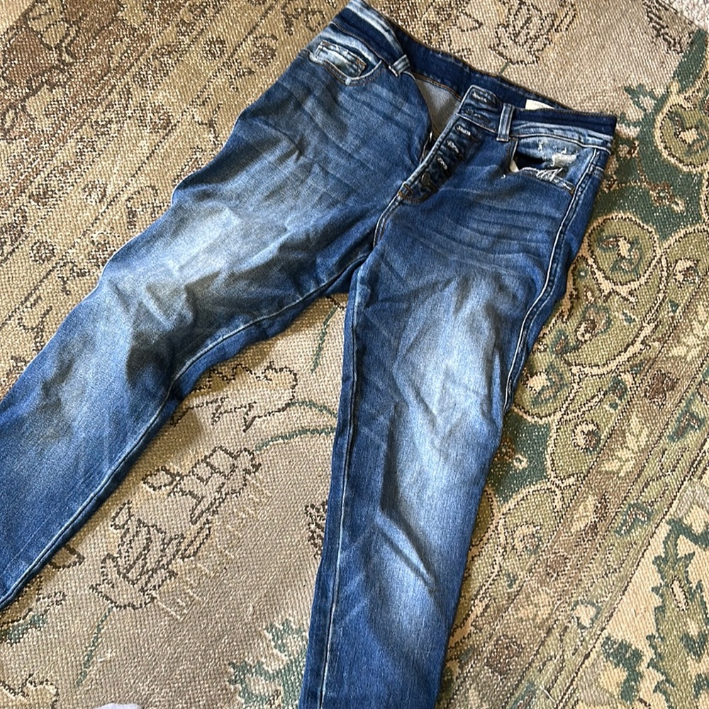 Bridge by gly fringed button fly jeans